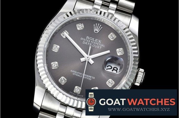 Rolex - DateJust Jub Flt SS/SS Dark Grey Diam BP A3135 Mod