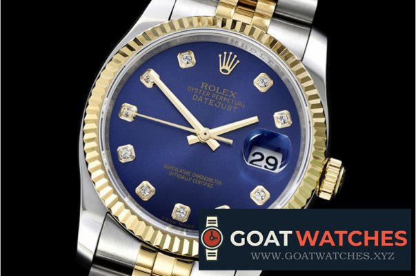 Rolex - DateJust Jub Flt YG/SS Dark Blue Diam BP A3135 Mod