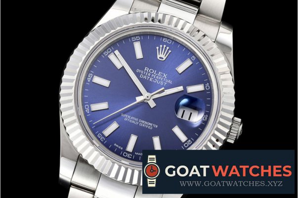 Rolex - DJ2 41mm Oyst Flt SS/SS Blue Sticks BP A3136 Mod