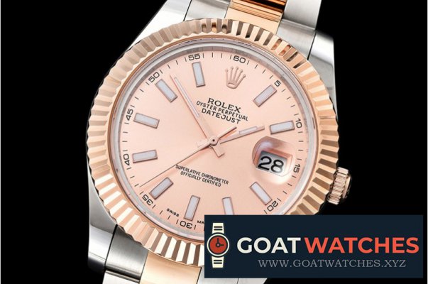 Rolex - DJ2 41mm Oyst Flt RG/SS Rose Gold Stk BP A3136 Mod