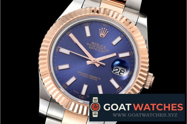 Rolex - DJ2 41mm Oyst Flt RG/SS Blue Stk BP A3136 Mod