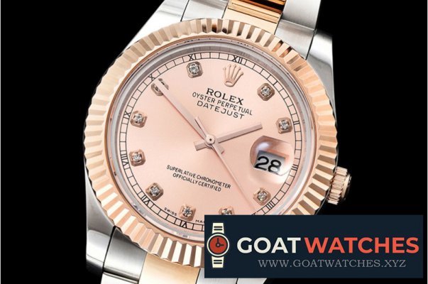 Rolex - DJ2 41mm Oyst Flt RG/SS Rose Gold Diams BP A3136 Mod