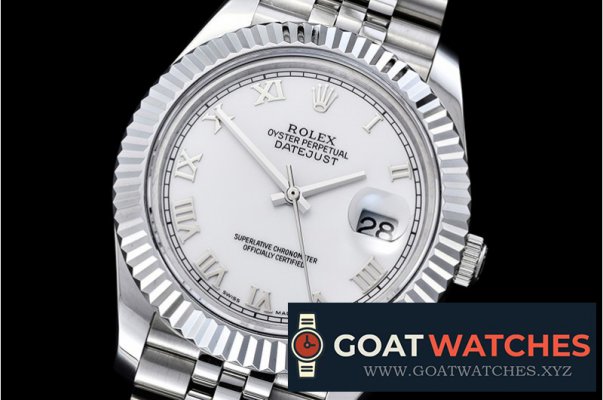 Rolex - DJ2 41mm Jub Flt SS/SS Pearl Wht Roman BP A3235 Mod