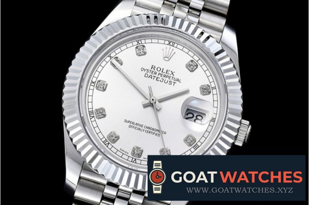 Rolex - DJ2 41mm Jub Flt SS/SS Silv Wht Diams BP A3235 Mod