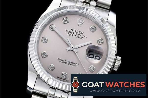 Rolex - DJ 36mm Jub Flt SS/SS Light Grey Diam BP A3135 Mod