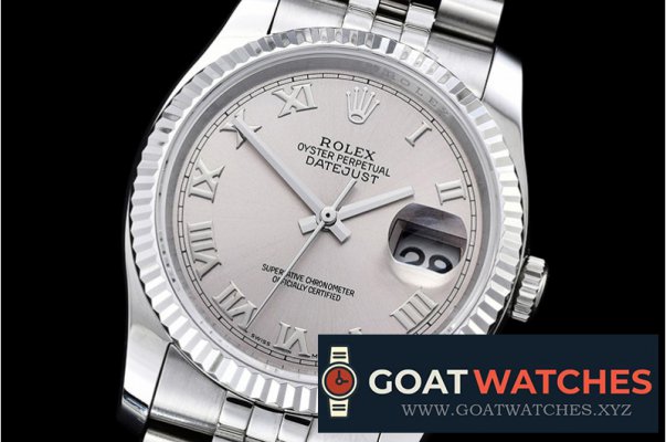 Rolex - DJ 36mm Jub Flt SS/SS Light Grey Rmn BP A3135 Mod