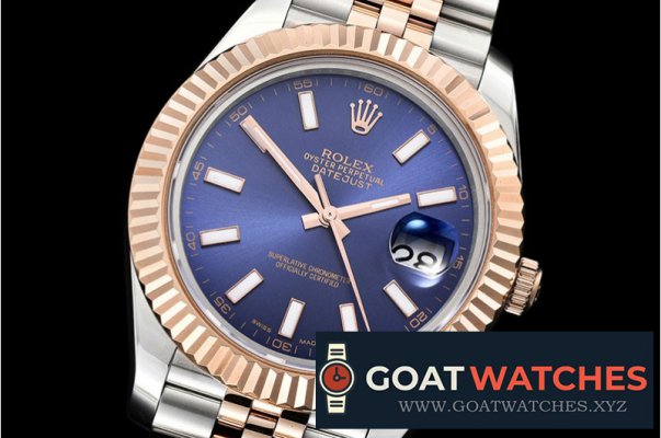 Rolex - DJ2 41mm Jub Flt RG/SS Blue Stk BP A3235 Mod