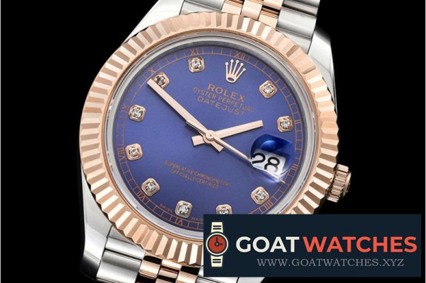 Rolex - DJ2 41mm Jub Flt RG/SS Blue Diams BP A3235 Mod