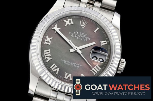 Rolex - DJ 36mm Jub Flt SS/SS Black MOP Roman BP A3135 Mod