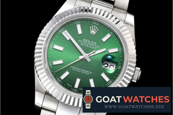 Rolex - DJ2 41mm Oyst Flt SS/SS Green Stick BP A3136 Mod