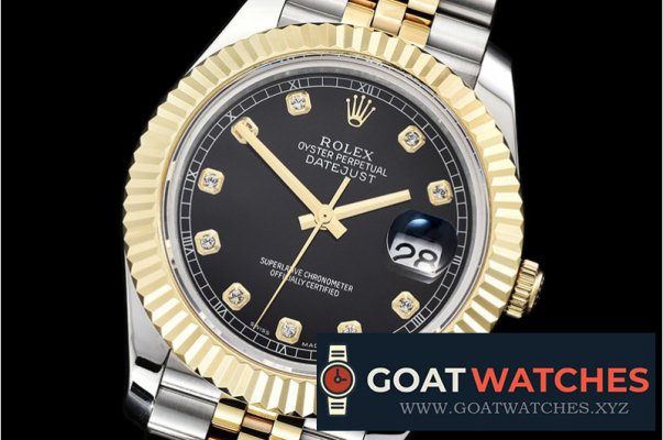 Rolex - DJ2 41mm Jub Flt YG/SS Black Diams BP A3235 Mod