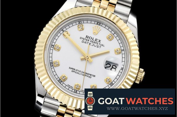 Rolex - DJ2 41mm Jub Flt YG/SS White Diams BP A3235 Mod