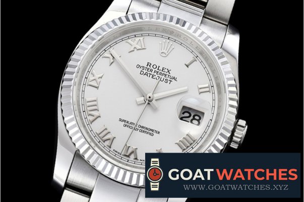 Rolex - DJ 36mm Oyst Flt SS/SS White Roman BP A3135 Mod