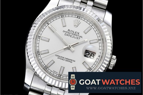 Rolex - DJ 36mm Jub Flt SS/SS White Thick Lume BP A3135 Mod