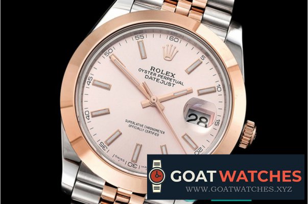 Rolex - DJ2 41mm Jub Smt RG/SS Rose Gold Stick BP Swiss 2836