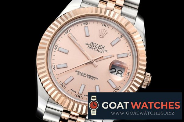 Rolex - DJ2 41mm Jub Flt RG/SS Rose Gold Stick BP Swiss 2836