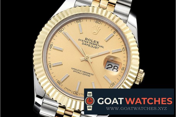 Rolex - DJ2 41mm Jub Flt YG/SS Gold Stick BP Swiss 2836