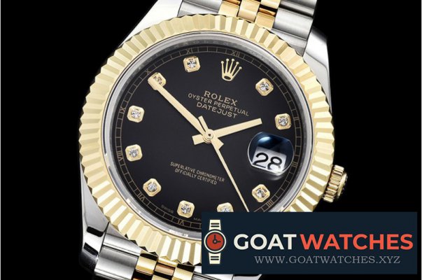 Rolex - DJ2 41mm Jub Flt YG/SS Black Diams BP Swiss 2836