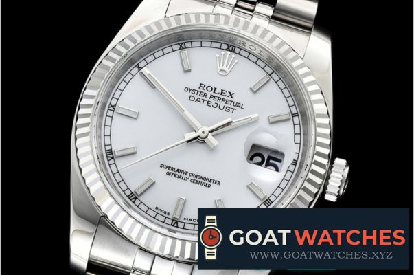 Rolex - DJ 36mm Jub Flt 904L SS/SS Pearl White ARF A3135 Mod