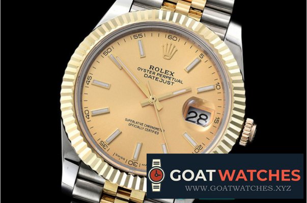 Rolex - DJ2 41mm Jub Flt Wrap YG/SS Gold Stick BP Asia 2836