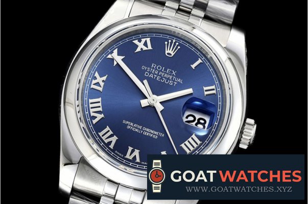 Rolex - DJ 36mm Jub Dome 904L SS/SS Blue Roman ARF A3135