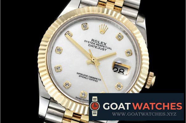 Rolex - DJ2 41mm Jub Flt Wrap YG/SS White MOP Diam BP A2836