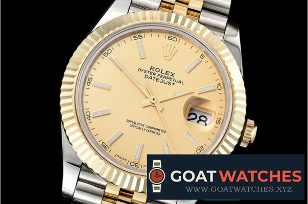 Rolex - DJ2 41mm Jub Flt Wrap YG/SS Gold Stick BP A2836