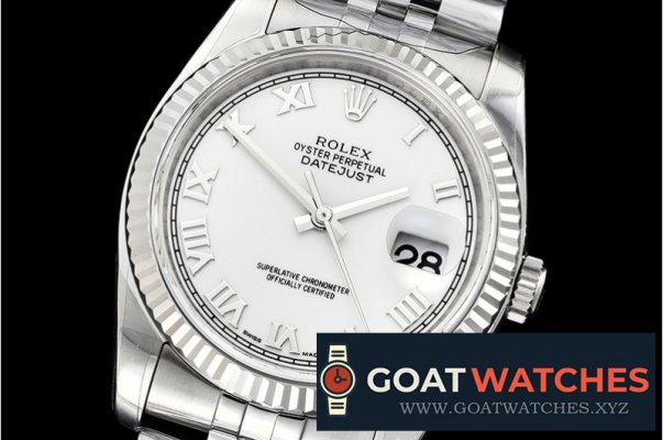 Rolex - DJ 36mm Jub Fluted SS/SS Wht Roman ARF A3135