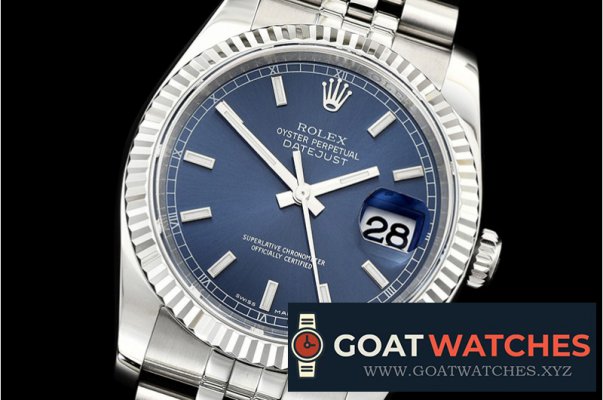 Rolex - DJ 36mm Jub Flt 904L SS/SS Blue/Stk ARF A3135 Mod