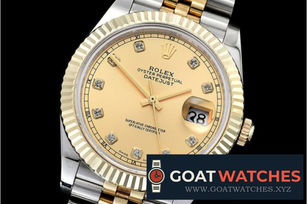 Rolex - DJ2 41mm Jub Flt Wrap 904L YG/SS Gold Diam GMF A2836