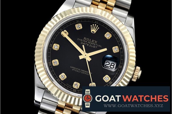 Rolex - DJ2 41mm Jub Flt Wrap 904L YG/SS Blk Diam GMF A2836