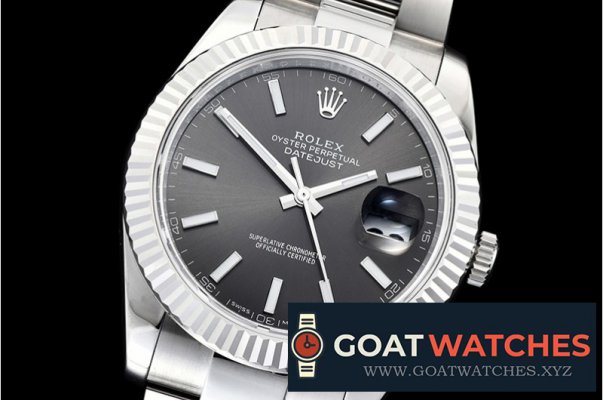 Rolex - DJ2 41mm Oyst Flt 904L SS/SS Grey/Stk ARF Asia 2824