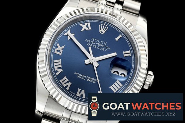 Rolex - DJ 36mm Jub Flt 904L SS/SS Blue/Rmn ARF A3135 Mod