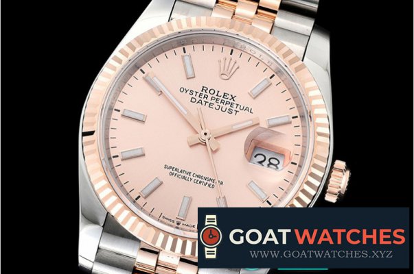 Rolex - DateJust 36mm Jub Flt 904L RG/SS Rose/Stk GMF A2836