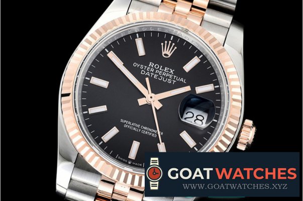 Rolex - DateJust 36mm Jub Flt 904L RG/SS Blk/Stk GMF A2836