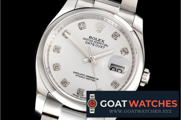 Rolex - DateJust 36mm Oyst Dm 904L SS/SS Wht/Diam GMF SA3135