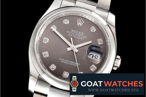 Rolex - DateJust 36mm Oyst Dm 904L SS/SS D.Gry/Diam GMF SA3135