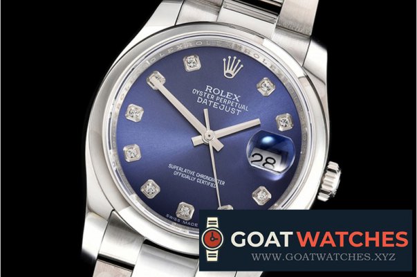 Rolex - DateJust 36mm Oyst Dm 904L SS/SS Blue/Diam GMF SA3135