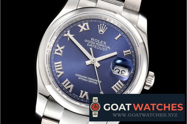 Rolex - DateJust 36mm Oyst Dm 904L SS/SS Blue/Rmn GMF SA3135