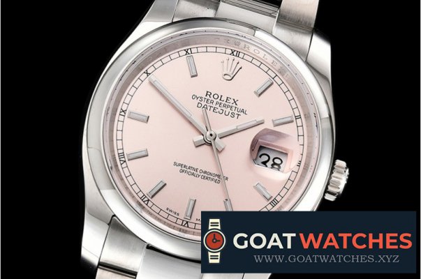 Rolex - DateJust 36mm Oyst Dm 904L SS/SS Pink/Stk GMF SA3135