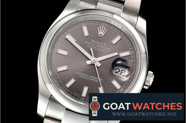 Rolex - DateJust 36mm Oyst Dm 904L SS/SS D.Grey/Stk GMF SA3135