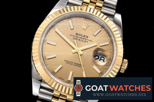 Rolex - DJ2 41mm Jub Flt 904L YG/SS Gold/Stk ARF Asia 2824