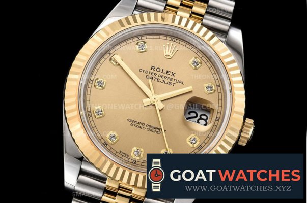 Rolex - DJ2 41mm Jub Flt 904L YG/SS Gold/Diam ARF Asia 2824