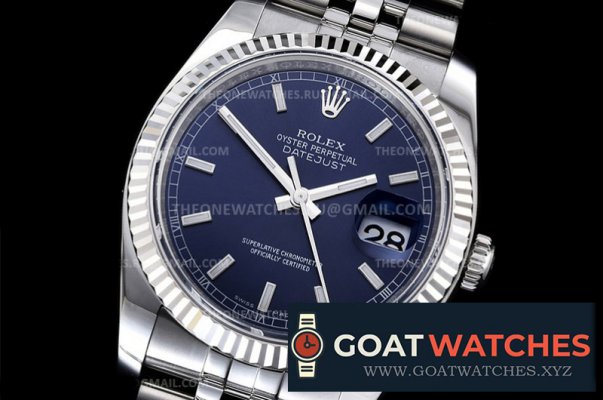 Rolex - DJ 36mm Jub Flt 904L SS/SS Blue/Stk ARF V3 A3135 Mod