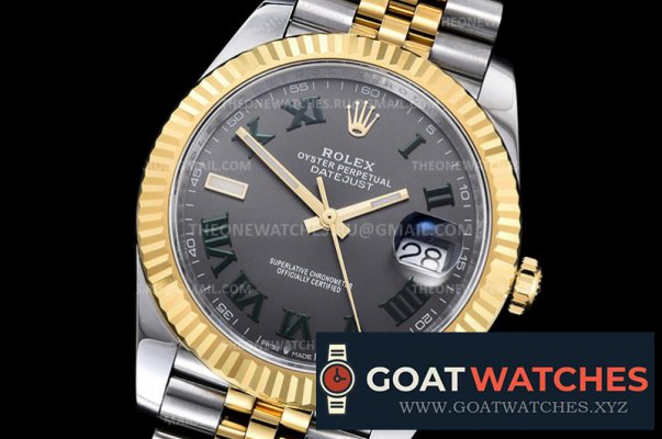 Rolex - DJ2 41mm Jub Flt 904L YG/SS D.Grey Rmn DJF Asia 2836