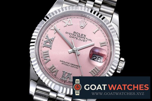 Rolex - DJ 36mm Jub Flt 904L SS/SS Pink Rmn GMF A3235