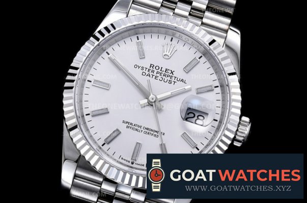 Rolex - DJ 36mm Jub Flt 904L SS/SS Wht Stk GMF A3235