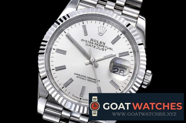 Rolex - DJ 36mm Jub Flt 904L SS/SS Silv Wht Stk GMF A3235