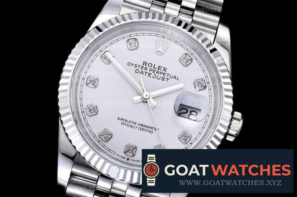 Rolex - DJ 36mm Jub Flt 904L SS/SS Wht Diam GMF A3235