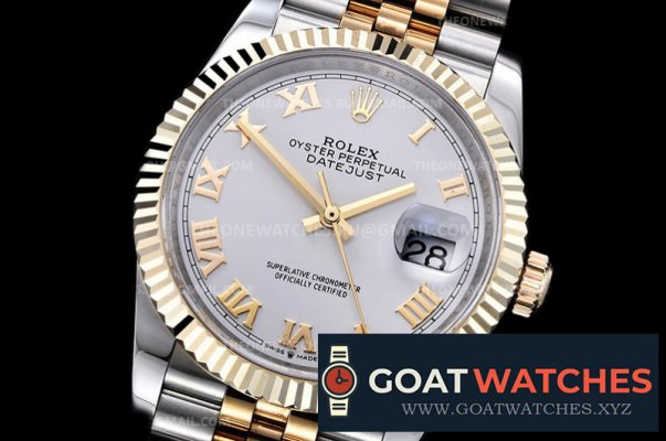 Rolex - DJ 36mm Jub Flt Wrp YG/SS White Rmn GMF A3235